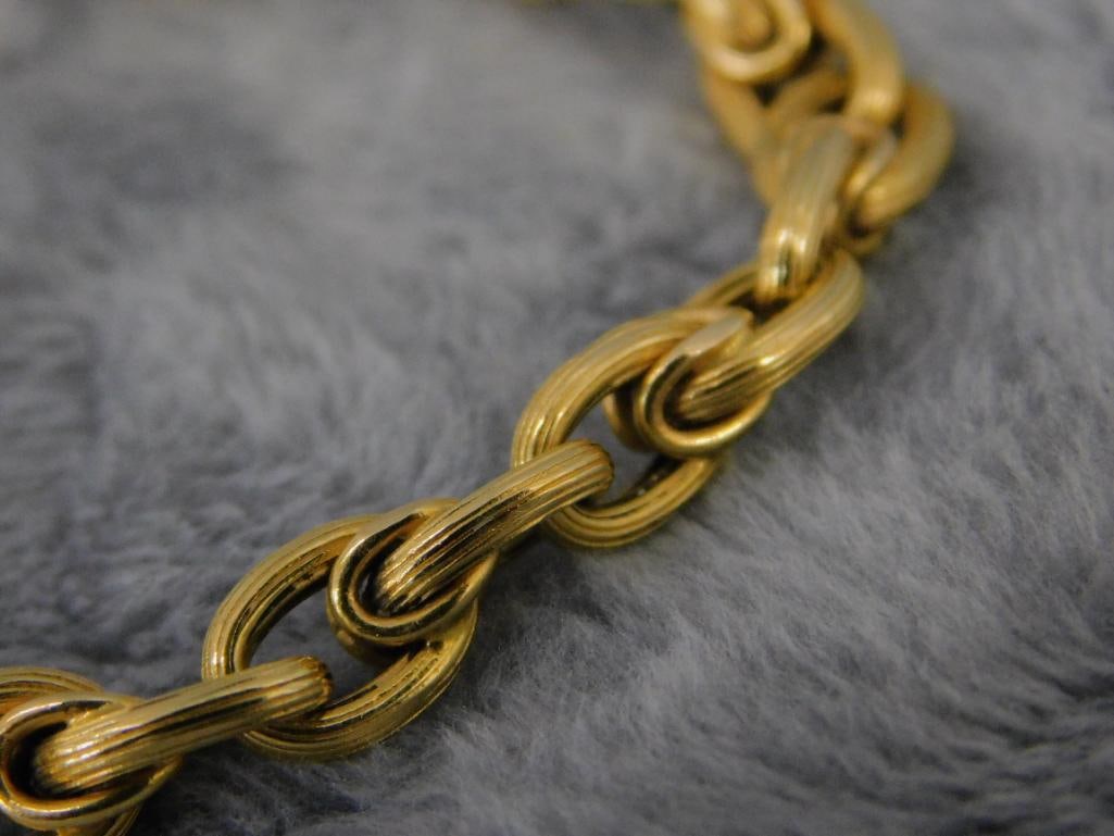 18K Yellow Gold - 7.5" Chain Bracelet - 9.97 Grams - 5