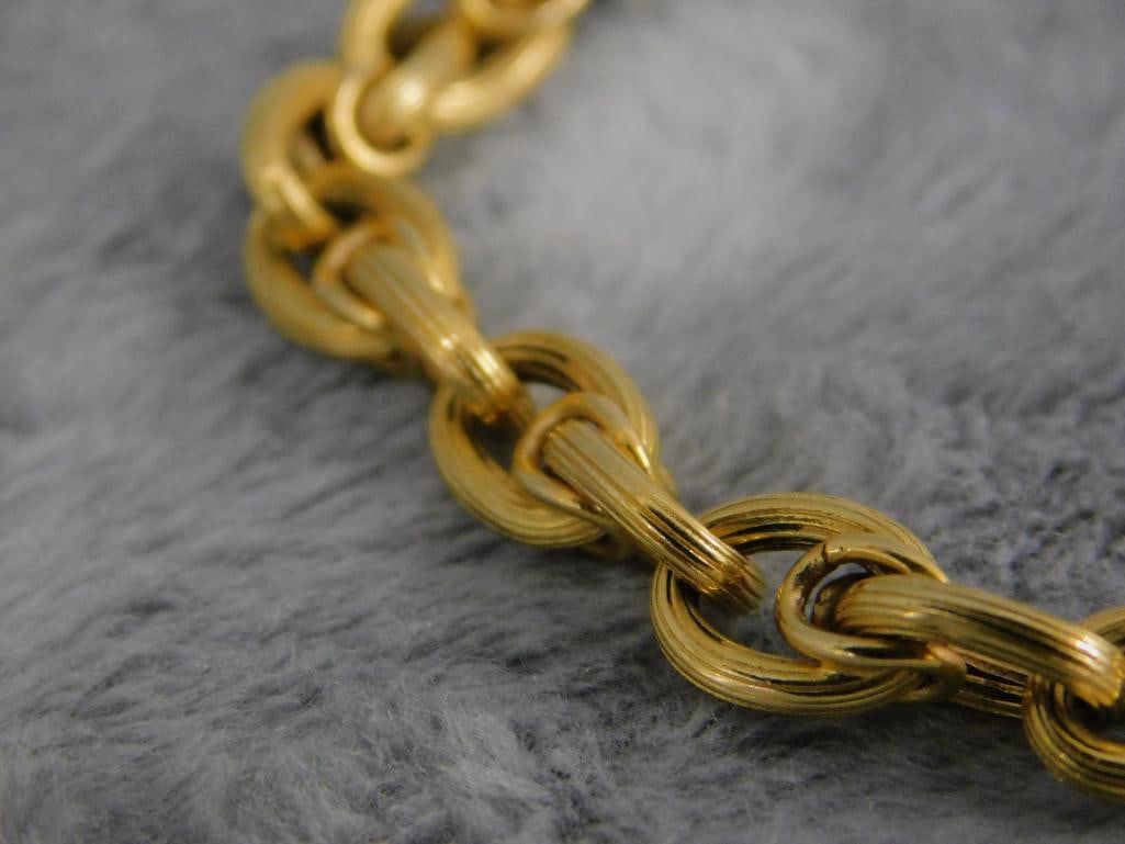 18K Yellow Gold - 7.5" Chain Bracelet - 9.97 Grams - 6