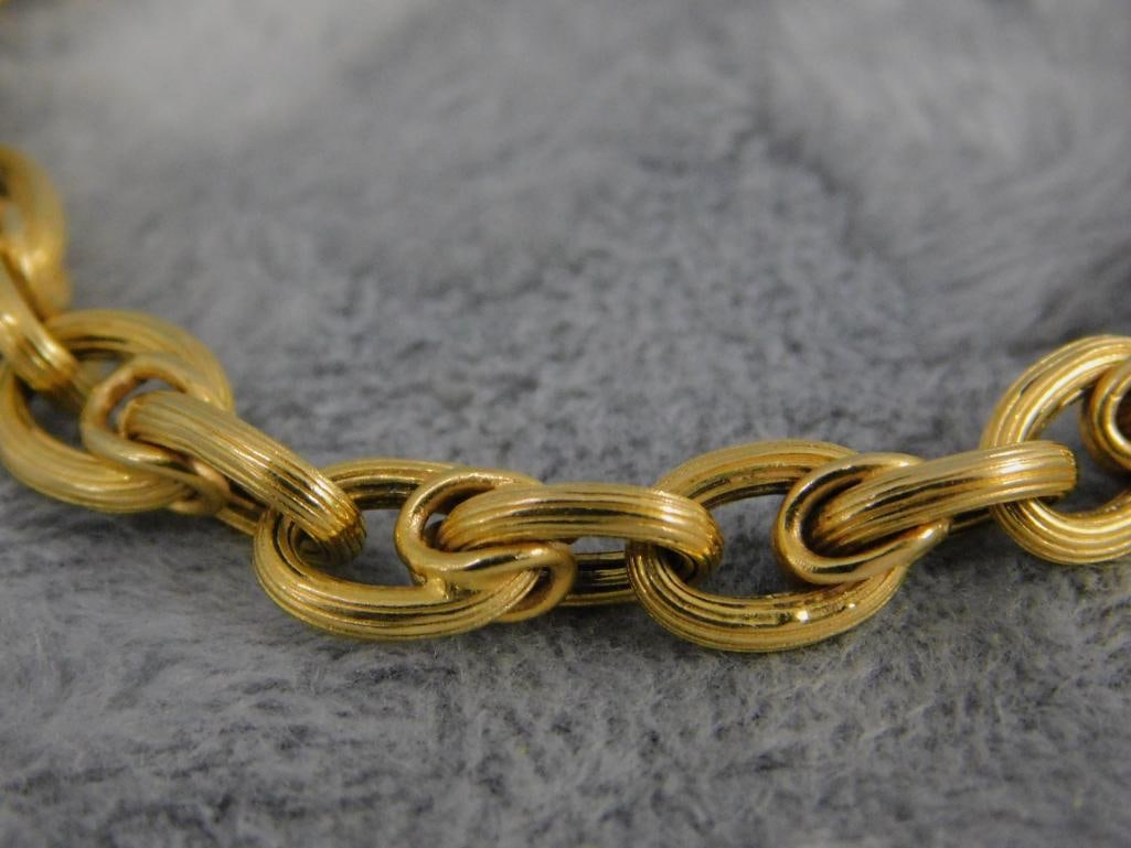 18K Yellow Gold - 7.5" Chain Bracelet - 9.97 Grams - 7