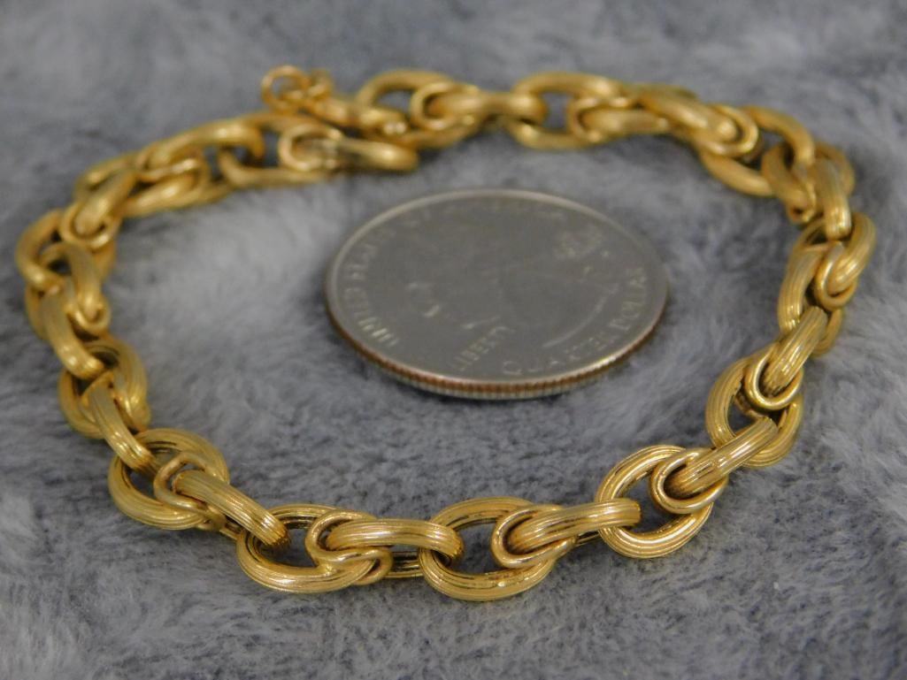 18K Yellow Gold - 7.5" Chain Bracelet - 9.97 Grams - 8