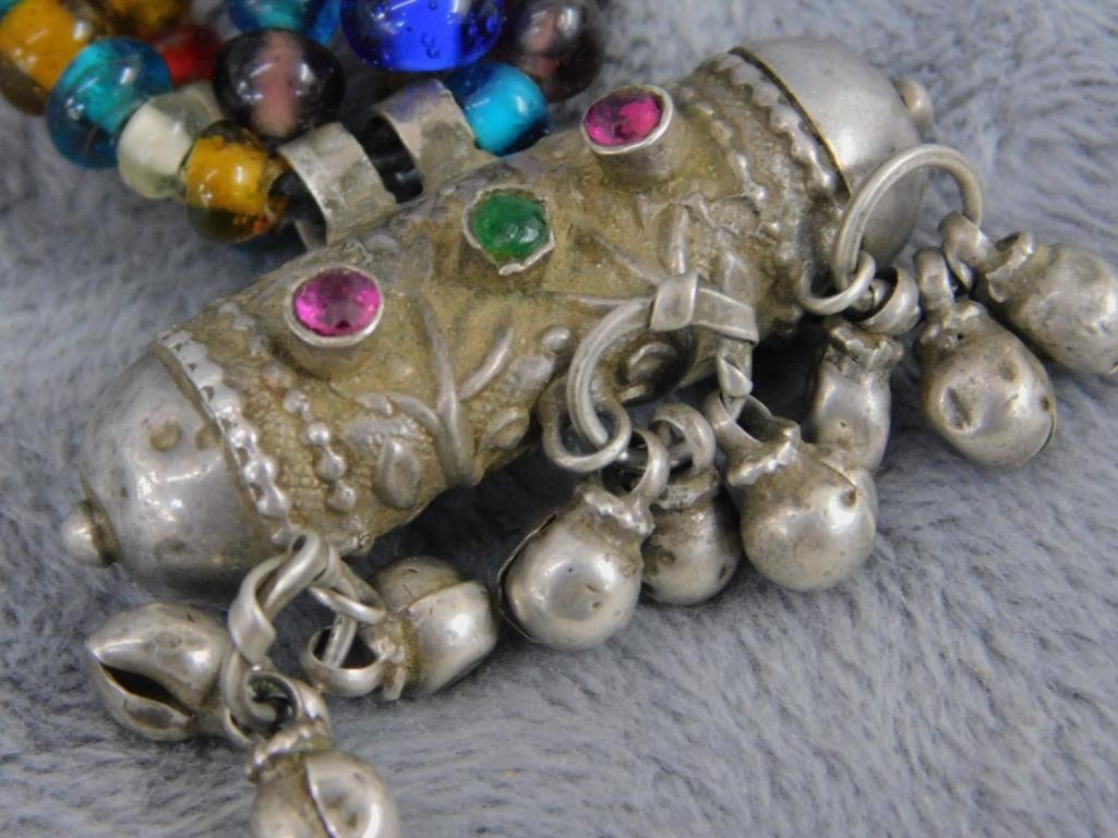 Sterling Silver - 24" Glass Bead and Sterling Necklace - 87.16 Grams TW - 2