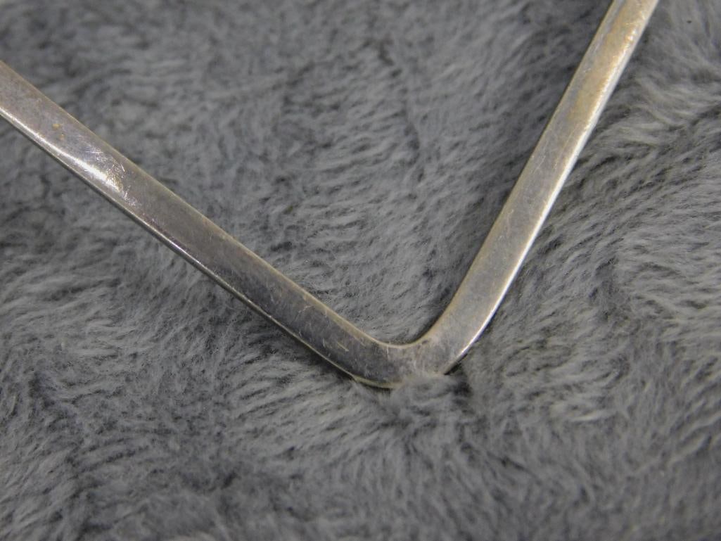 Sterling Silver - "V" Choker Necklace - 16.45 Grams - 3