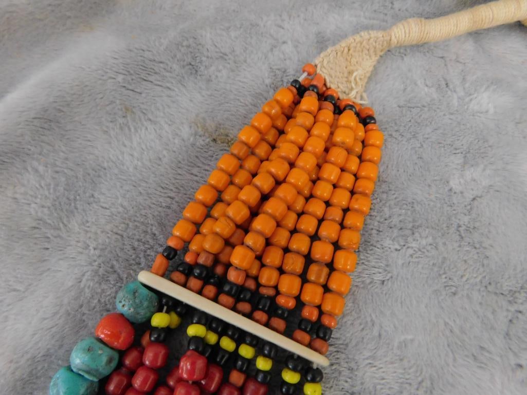 Large Tribal Bib Necklace - Beaded - 28" - 2