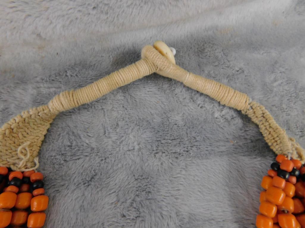 Large Tribal Bib Necklace - Beaded - 28" - 9