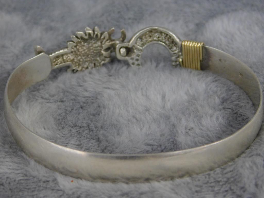 14K Yellow Gold and Sterling Silver - South Carolina Palm Tree Bracelet - 21.19 Grams TW - 4