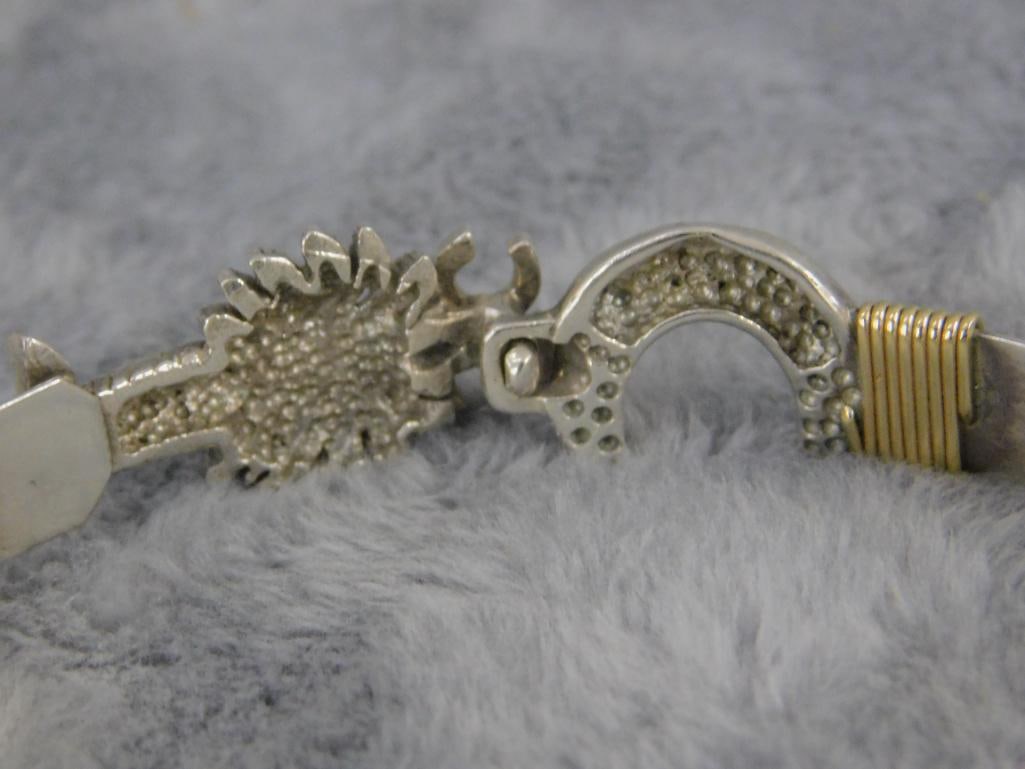 14K Yellow Gold and Sterling Silver - South Carolina Palm Tree Bracelet - 21.19 Grams TW - 5
