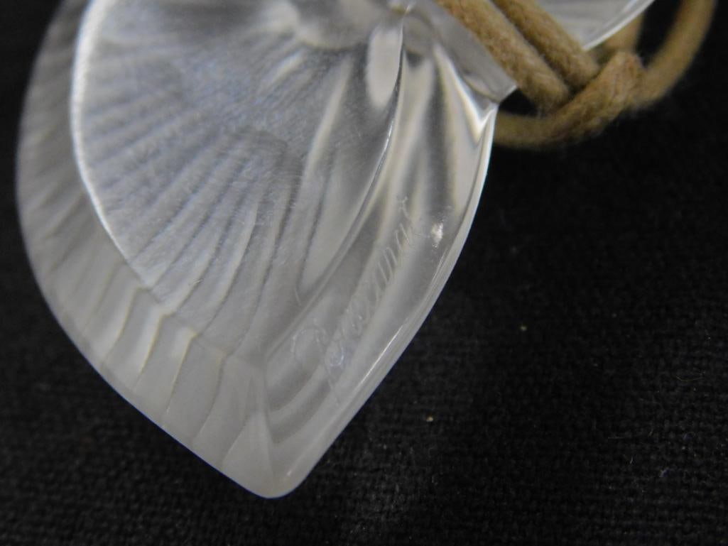 Baccarat Crystal Seashell Necklace - Leather Strap - 7