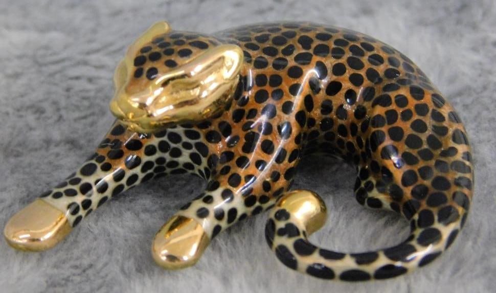 14K Yellow Gold - Leopard Necklace Slide - 3.64 Grams TW: XRF Tested - See Photos For Condition and Details