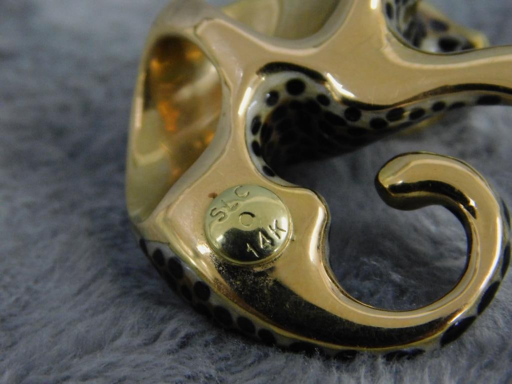 14K Yellow Gold - Leopard Necklace Slide - 3.64 Grams TW - 4