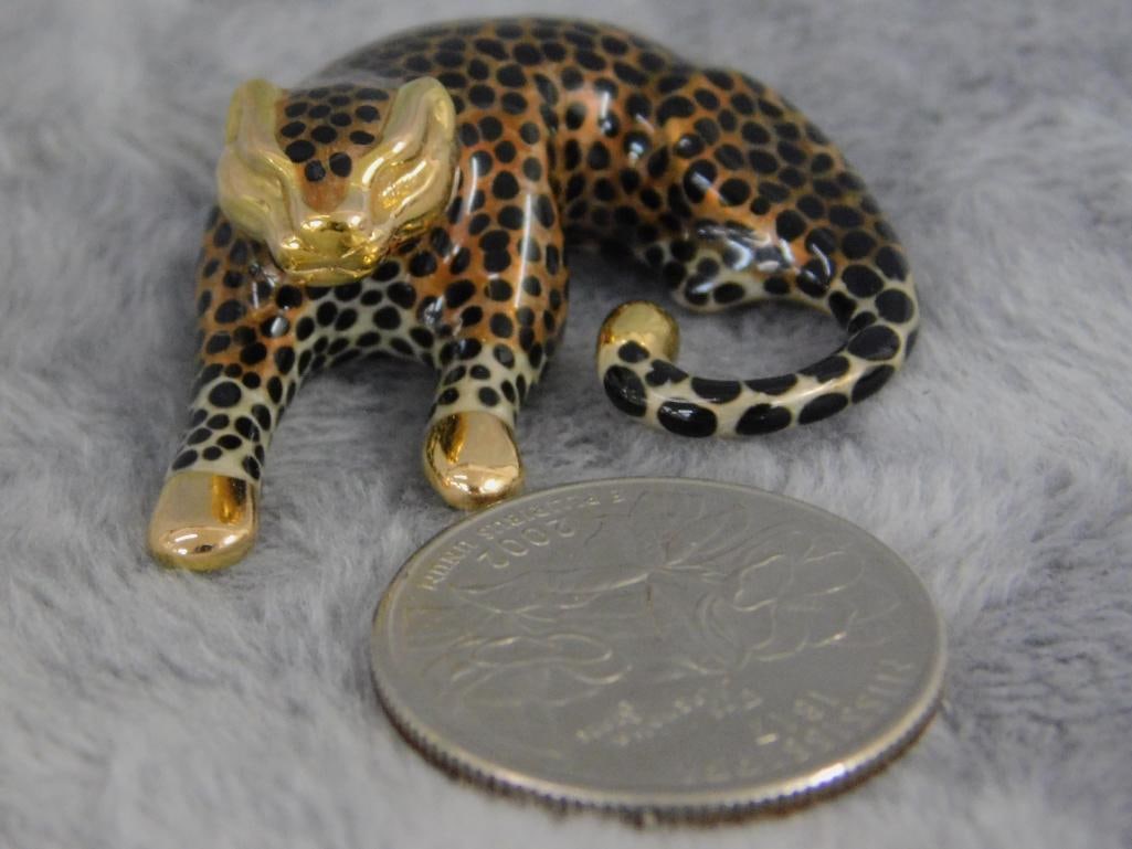 14K Yellow Gold - Leopard Necklace Slide - 3.64 Grams TW - 5
