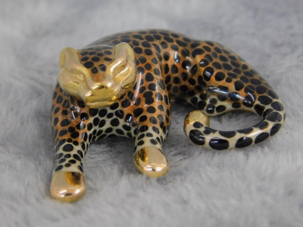 14K Yellow Gold - Leopard Necklace Slide - 3.64 Grams TW - 8