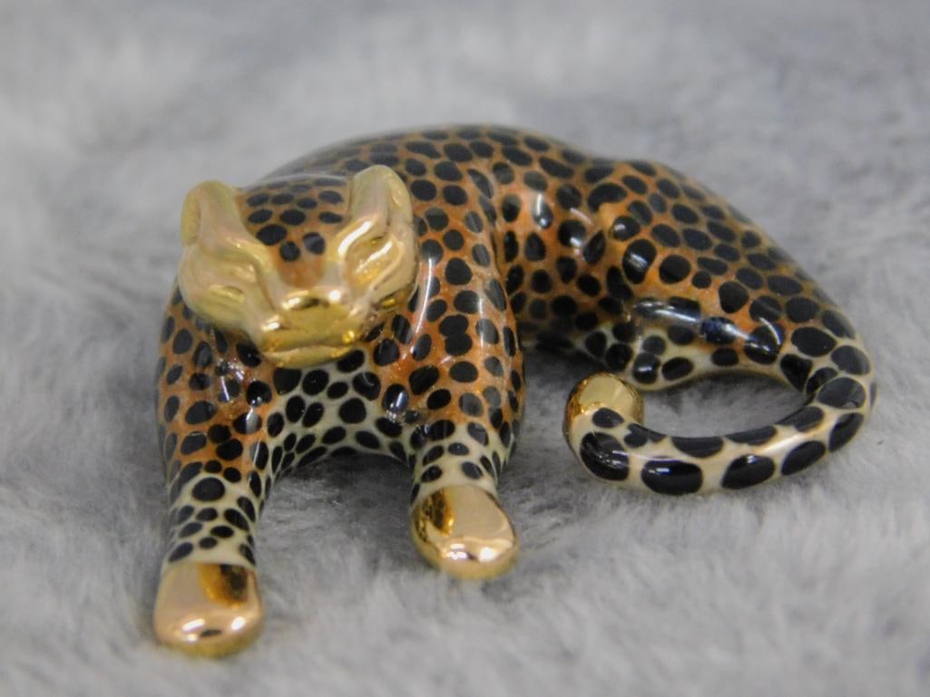 14K Yellow Gold - Leopard Necklace Slide - 3.64 Grams TW - 9