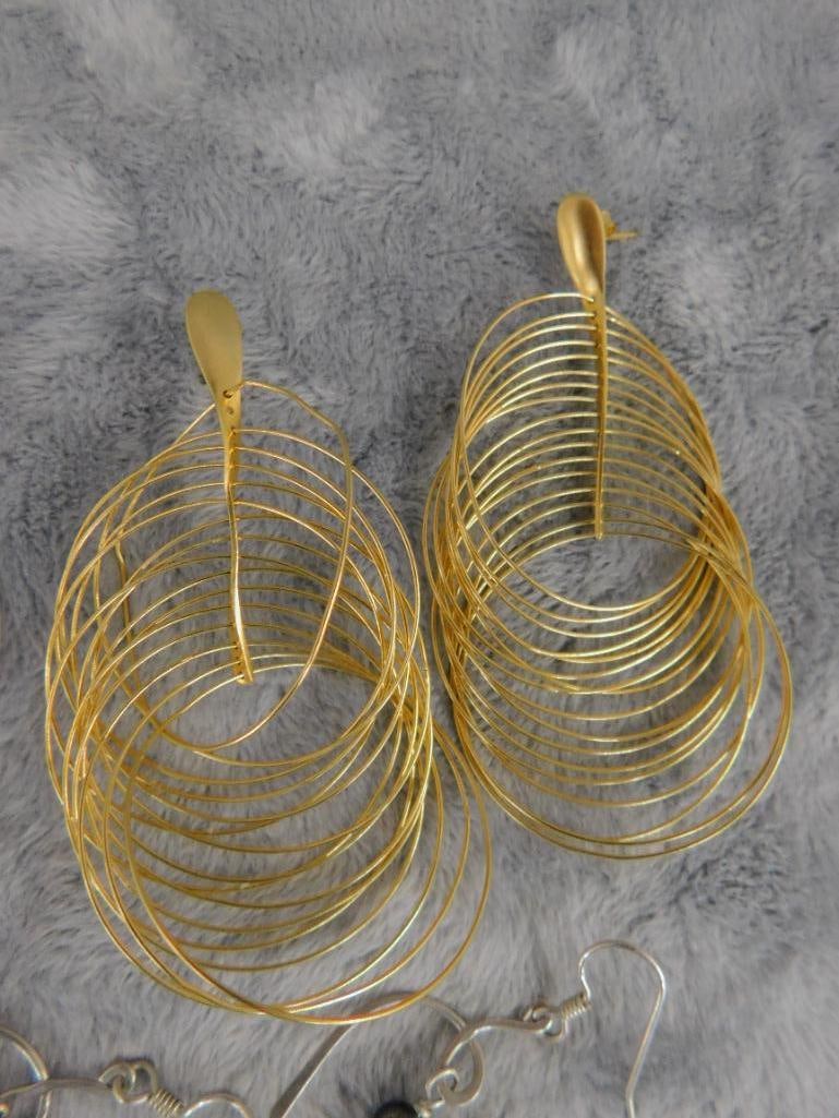 Sterling Silver - 3 Pairs of Pierced Earrings - 21.22 Grams TW - 2