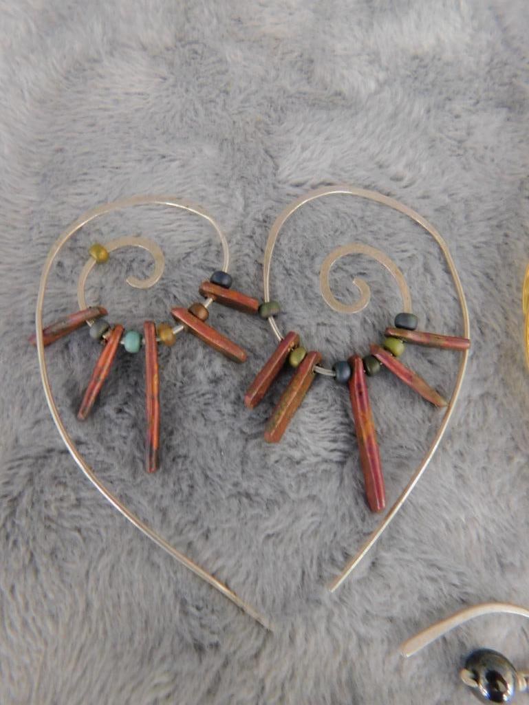 Sterling Silver - 3 Pairs of Pierced Earrings - 21.22 Grams TW - 3