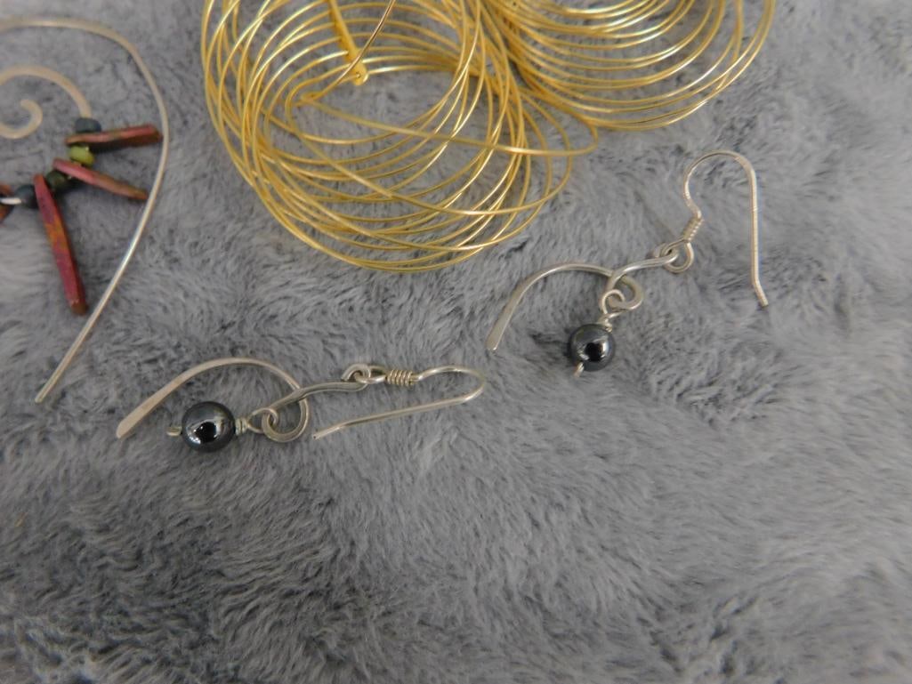 Sterling Silver - 3 Pairs of Pierced Earrings - 21.22 Grams TW - 4