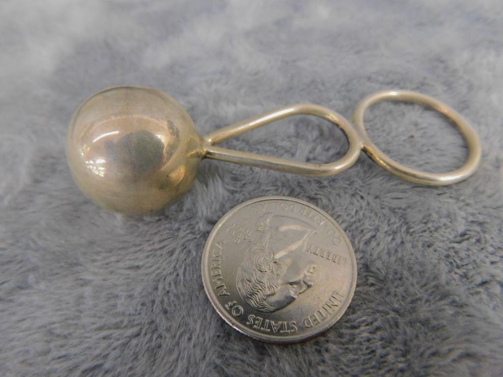 Sterling Silver - Mexico - Sterling Silver Baby Rattle - 20.64 Grams - 6