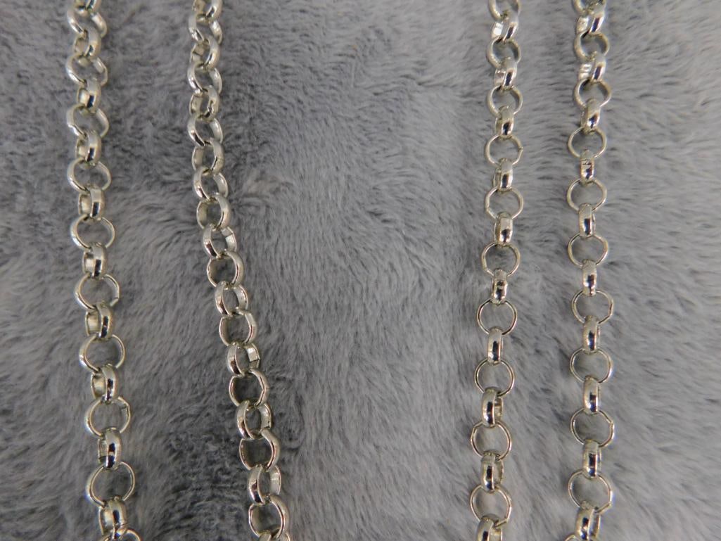 Sterling Silver - 36" Chain Necklace - 32.22 Grams - 4