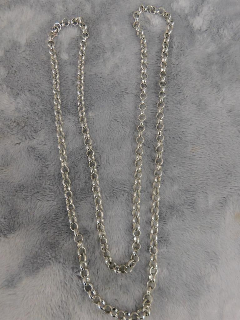 Sterling Silver - 36" Chain Necklace - 32.22 Grams - 5