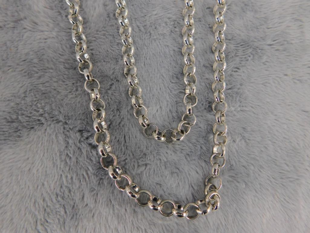 Sterling Silver - 36" Chain Necklace - 32.22 Grams - 6