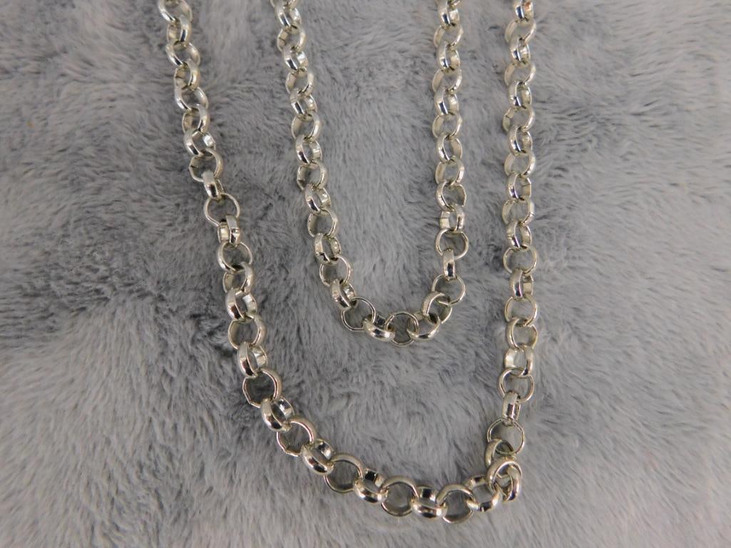 Sterling Silver - 36" Chain Necklace - 32.22 Grams - 7