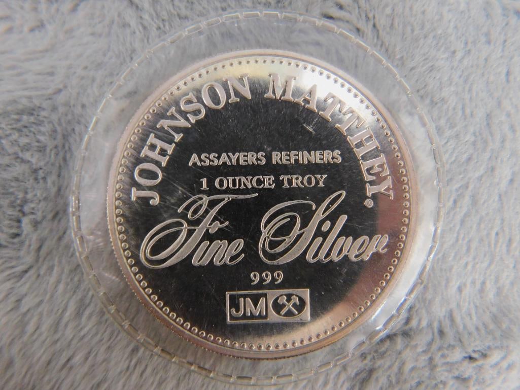999 Silver - Johnson Mathey "Freedom of Speech" Coin / Medallion - 31.84 Grams - 3