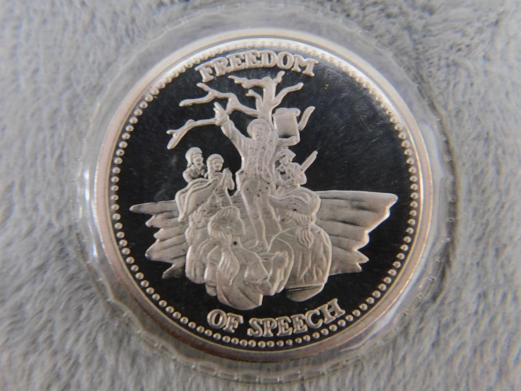 999 Silver - Johnson Mathey "Freedom of Speech" Coin / Medallion - 31.84 Grams - 4