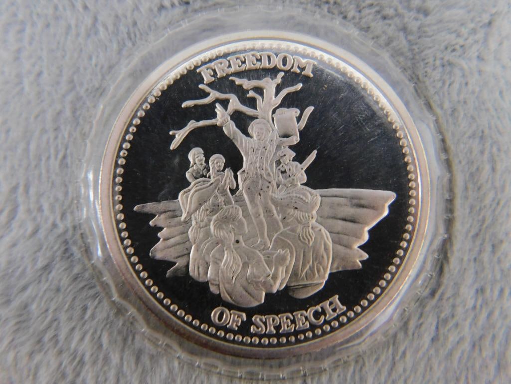 999 Silver - Johnson Mathey "Freedom of Speech" Coin / Medallion - 31.84 Grams - 5