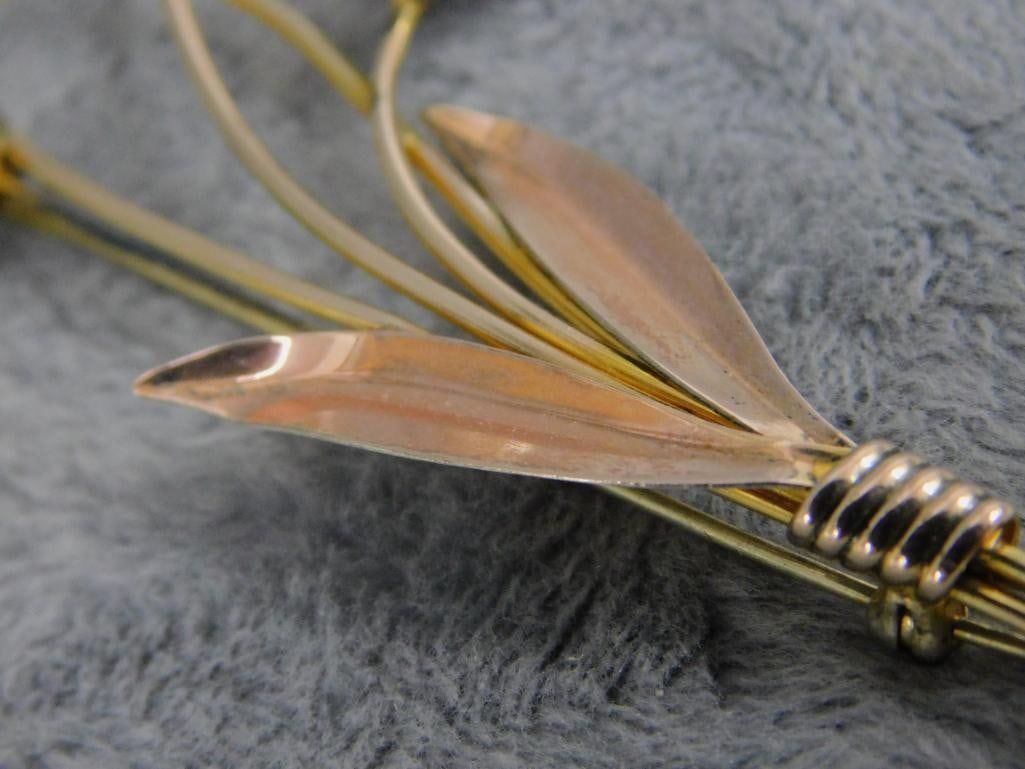 Sterling Silver - Van Dell Gold Filled Sterling Brooch - Pearls - 7.44 Grams TW - 4