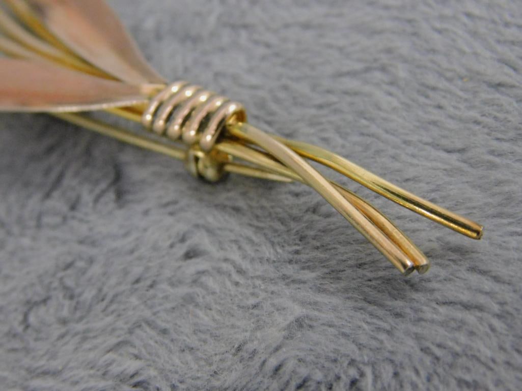 Sterling Silver - Van Dell Gold Filled Sterling Brooch - Pearls - 7.44 Grams TW - 5