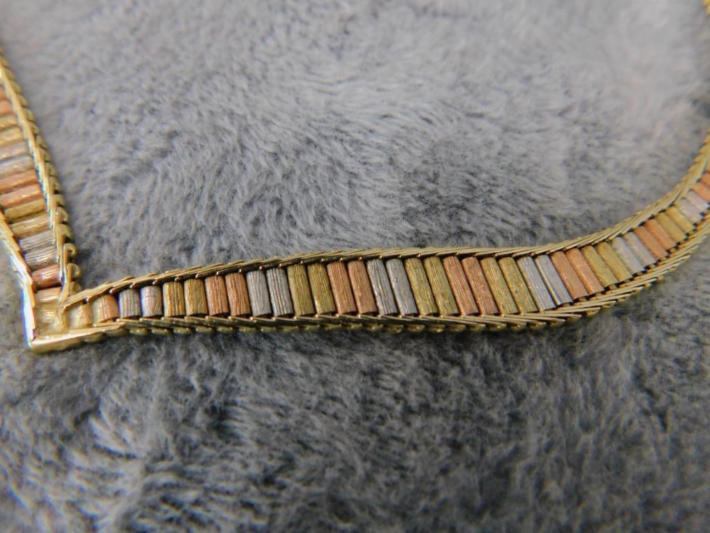 14K Tri Colored Gold - 16.5" Necklace - 16.42 Grams - 3