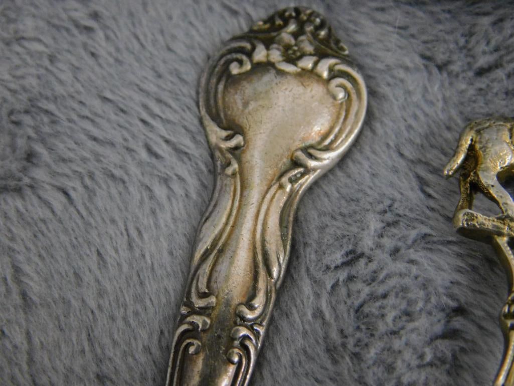 Sterling Silver - 3 Collector Spoons - 1 Fork - 11