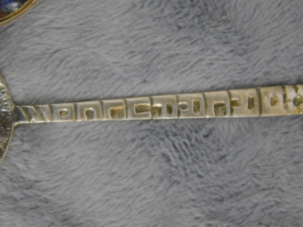 Sterling Silver - 3 Collector Spoons - 1 Fork - 7
