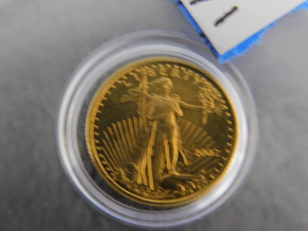 22K Yellow Gold - 2002 5 Dollar Coin - 1/10 Ounce - 3.42 Grams - 10