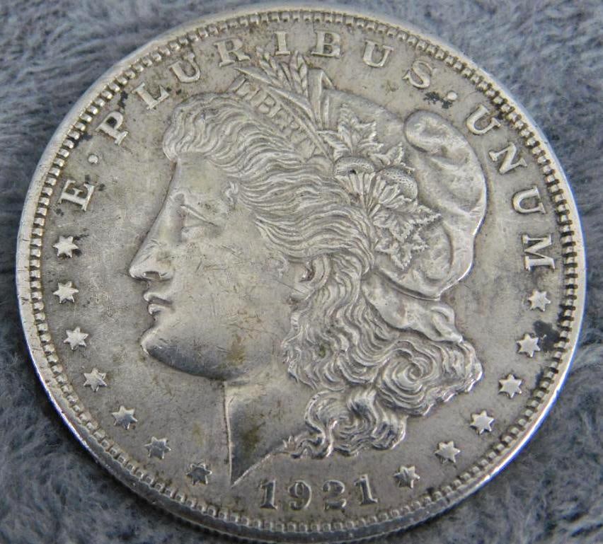 1921 Morgan Silver Dollar - 26.66 Grams: See Photos For Condition and Details