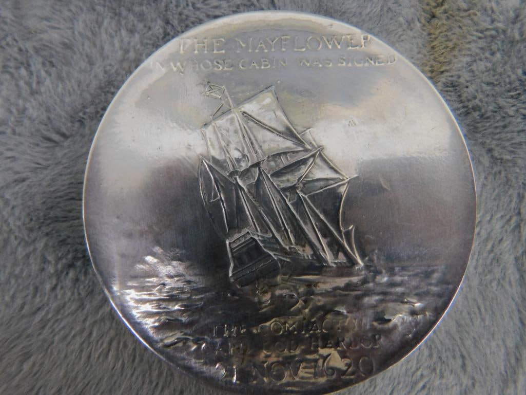 Sterling Silver - 1970 Reed and Barton " Plymouth Landing" Medallion - 133.0 Grams - 5