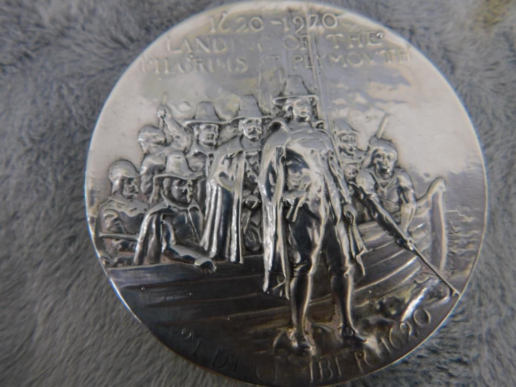 Sterling Silver - 1970 Reed and Barton " Plymouth Landing" Medallion - 133.0 Grams - 6