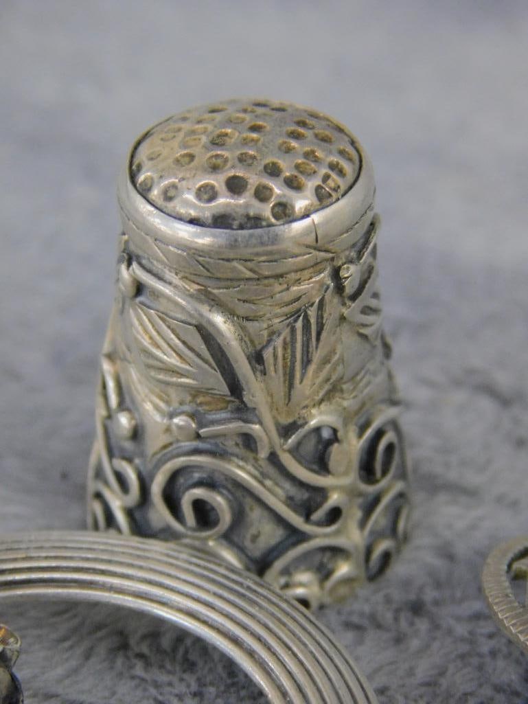Sterling Silver - Mexican Thimble - Jewelart Brooch - Brooch and Earring Set - Earrings - 2