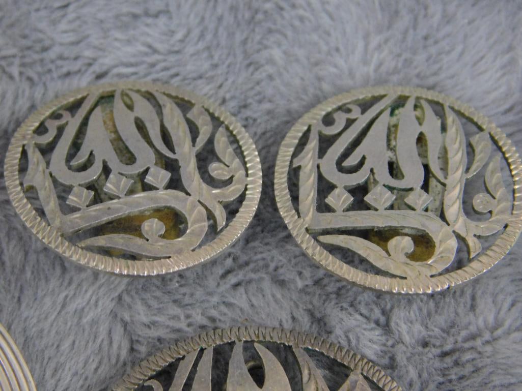 Sterling Silver - Mexican Thimble - Jewelart Brooch - Brooch and Earring Set - Earrings - 3