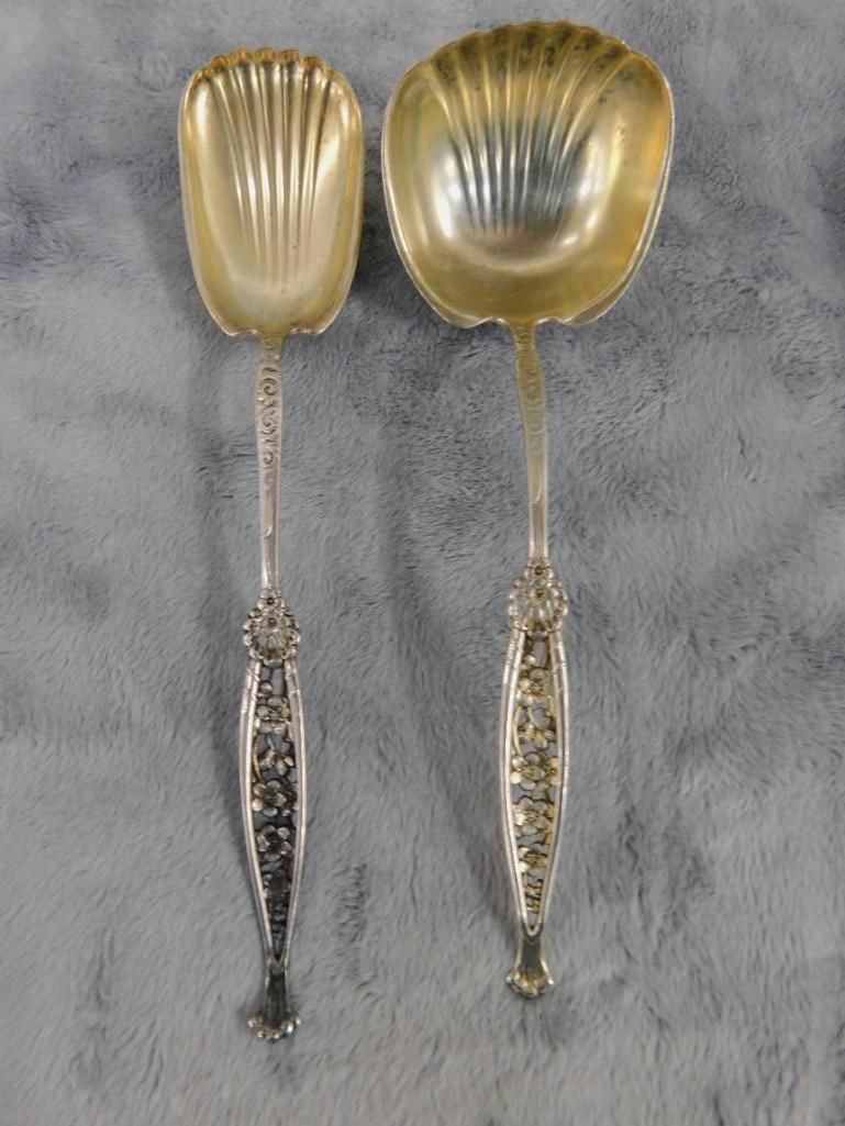 Sterling Silver - Whiting MFG. 6" Ladle - 6.25" Sugar Spoon - 41 Grams - 11