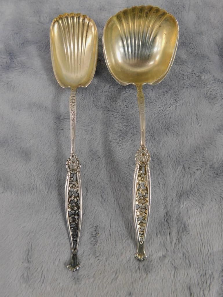 Sterling Silver - Whiting MFG. 6" Ladle - 6.25" Sugar Spoon - 41 Grams - 12