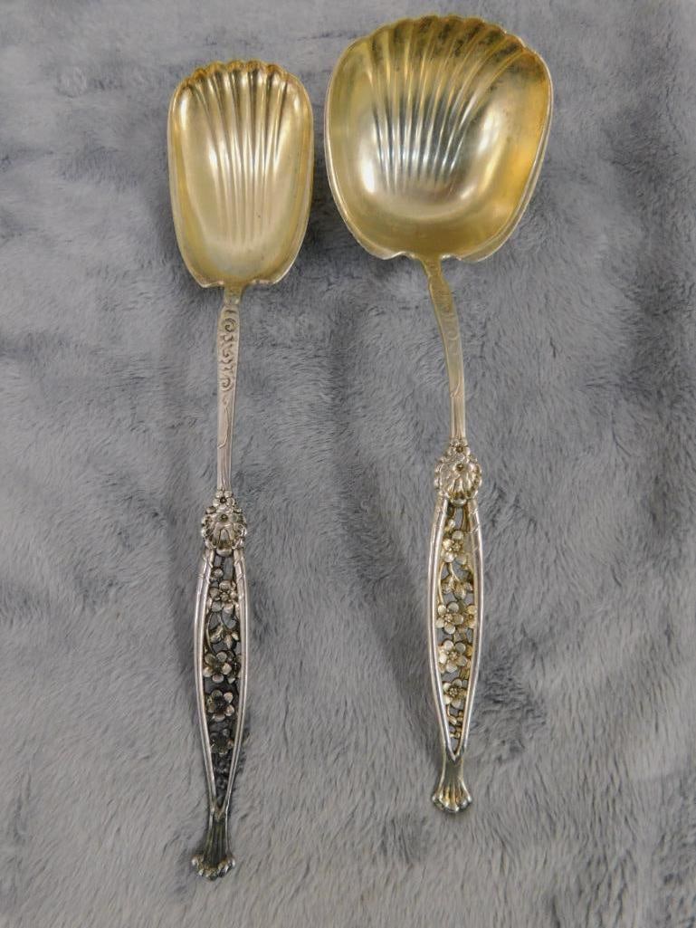 Sterling Silver - Whiting MFG. 6" Ladle - 6.25" Sugar Spoon - 41 Grams - 2