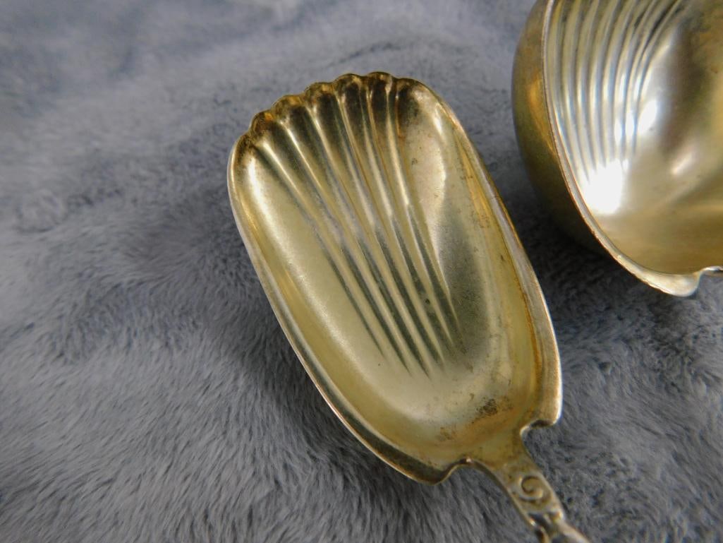 Sterling Silver - Whiting MFG. 6" Ladle - 6.25" Sugar Spoon - 41 Grams - 3