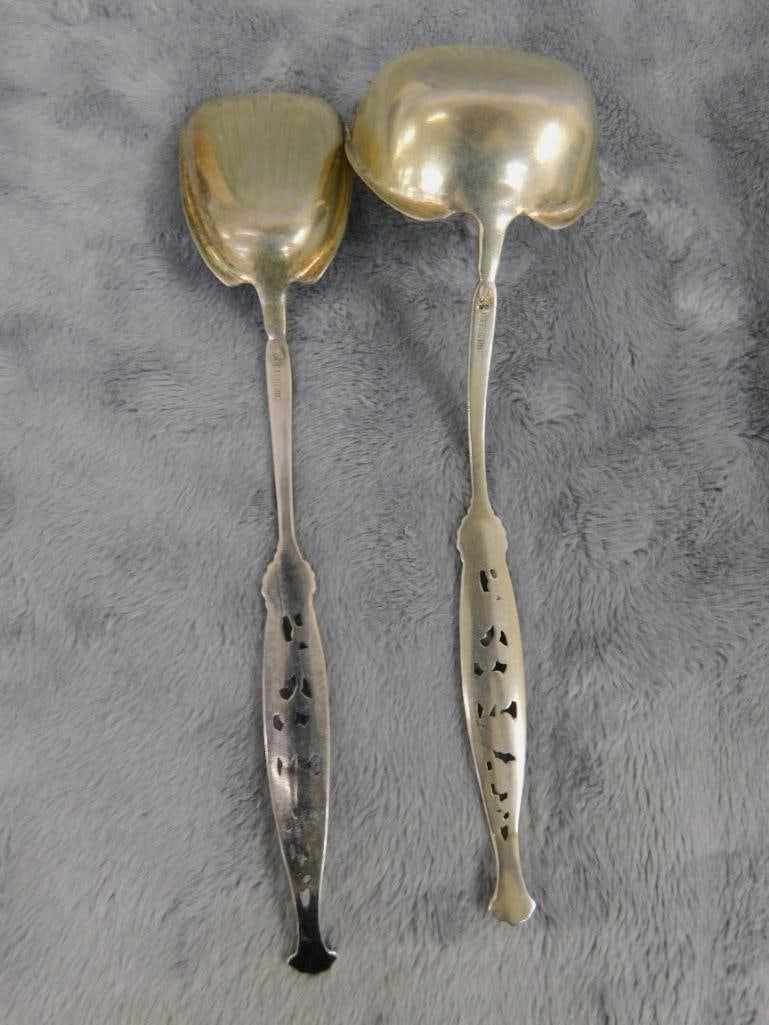 Sterling Silver - Whiting MFG. 6" Ladle - 6.25" Sugar Spoon - 41 Grams - 7