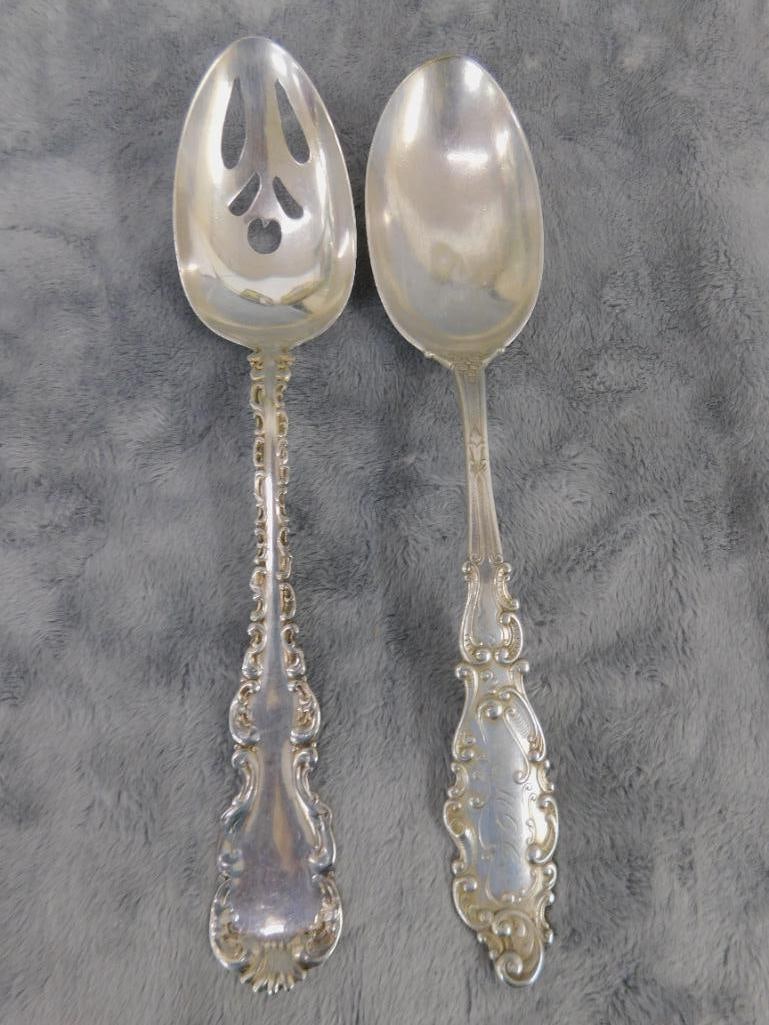Sterling Silver - Gorham Luxembourg Serving Spoon - C.W. Haskins Serving Spoon - 11