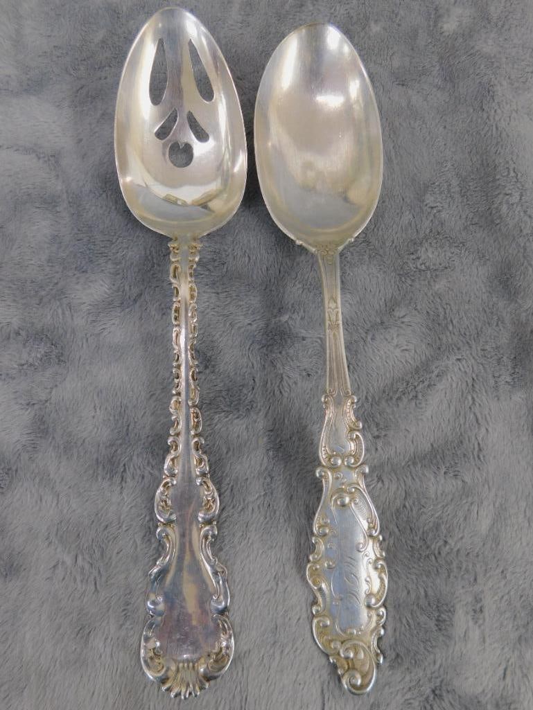 Sterling Silver - Gorham Luxembourg Serving Spoon - C.W. Haskins Serving Spoon - 12