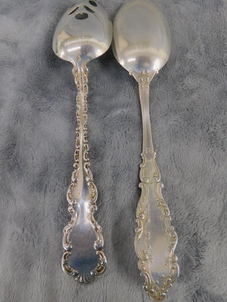 Sterling Silver - Gorham Luxembourg Serving Spoon - C.W. Haskins Serving Spoon - 6
