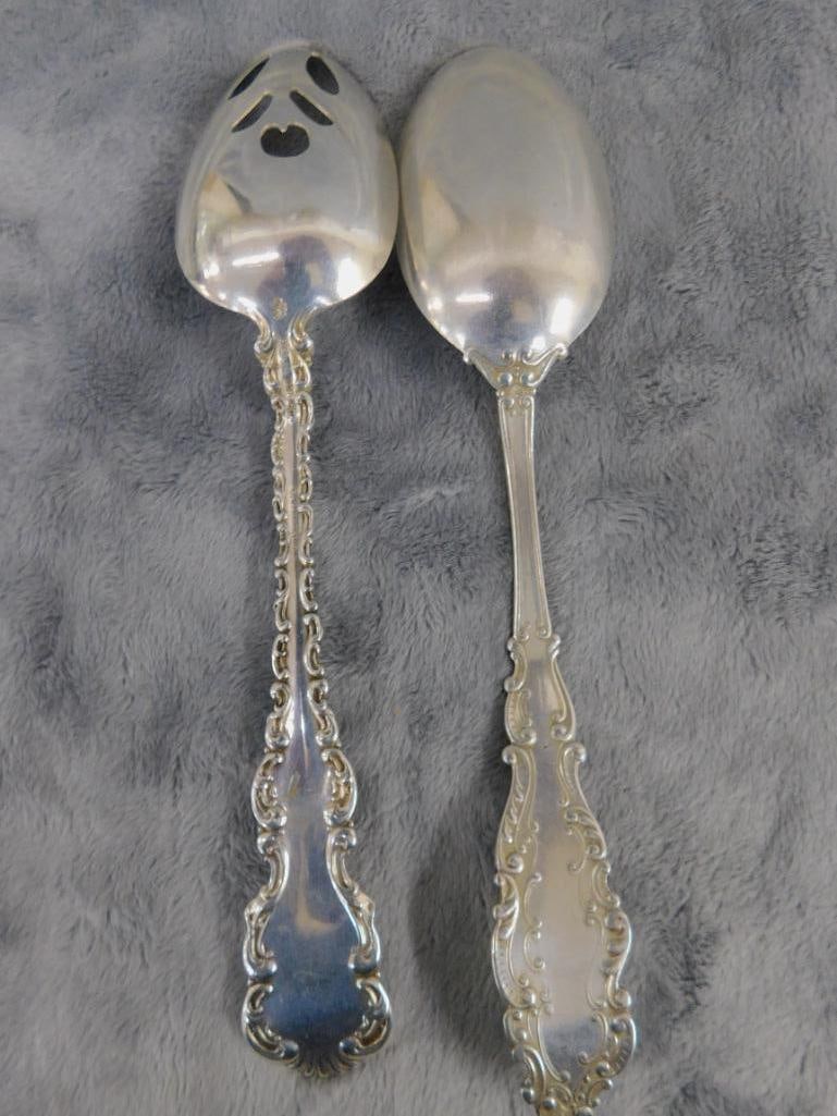 Sterling Silver - Gorham Luxembourg Serving Spoon - C.W. Haskins Serving Spoon - 9