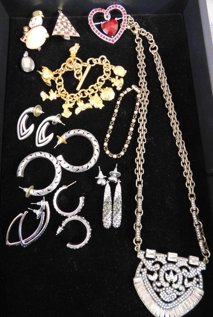Tray Lot of Costume Jewelry: See Photos For Condition and Details