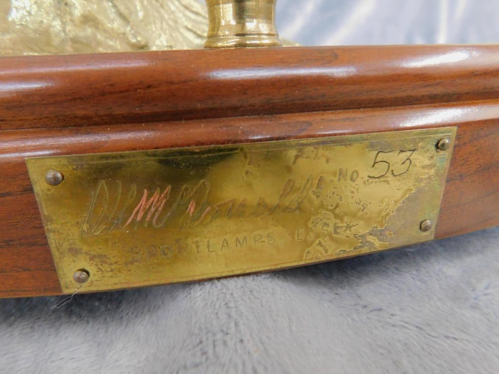 Douglas McDonald Brass Sailfish / Marlin Table Lamp - #53 - Signed - 25.5" x 16.5" x 9.5" - 6