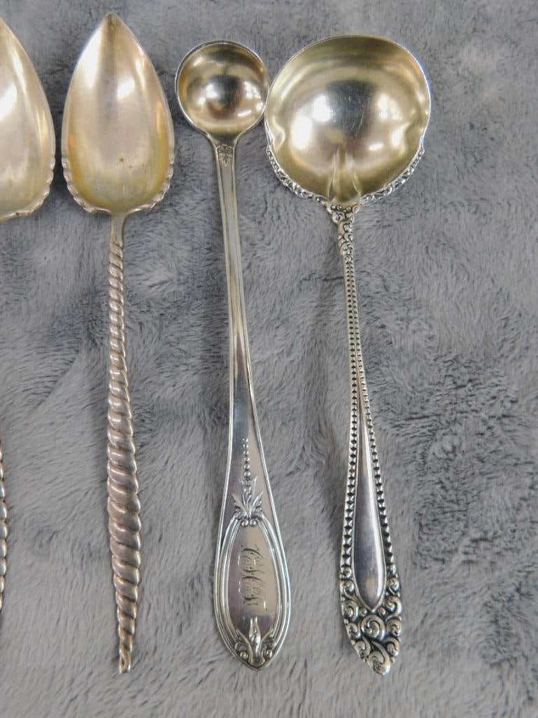 Sterling Silver - 4 Misc. Serving Spoons - Fork - 72.0 Grams - 7